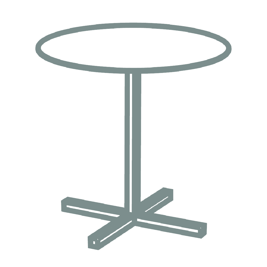 SOLID STEEL DINER TABLE