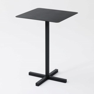 SOLID STEEL HIGH DINER TABLE SQUARE